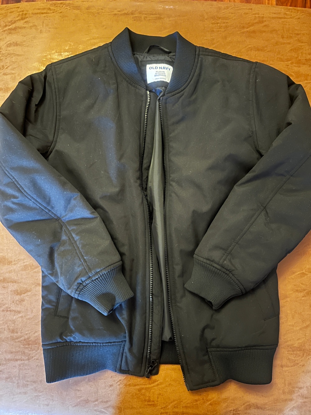 Boys Old Navy Black Bomber-Style Zip Jacket